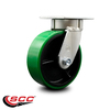 Service Caster 6 Inch Kingpinless Green Poly on Steel Wheel Swivel Top Plate Caster SCC SCC-KP30S620-PUR-GB